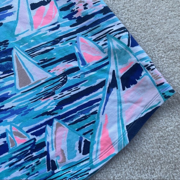 Lilly Pulitzer upf 50+ 3/4 sleeve tammy dress pier pressure blue pink sailboats - Picture 3 of 6